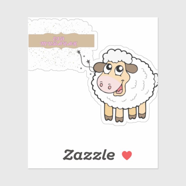 Eid Mubarak Islamic Arabic Calligraphy-Eid al-Adha Aufkleber (Blatt)