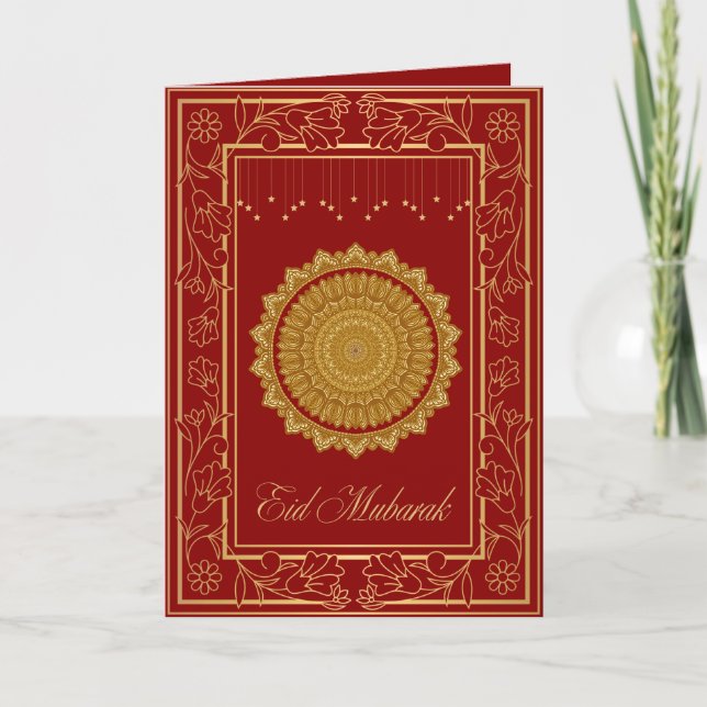 Eid Mubarak islamische Grußkarte mit Mandala Karte (Vorderseite)