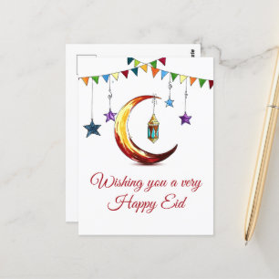 Eid Mubarak Islamischer Halbmond Postkarte