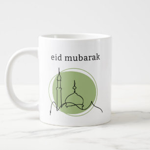 Eid Mubarak Jumbo-Kaffeetasse - Moschee Linienkuns Jumbo-Tasse