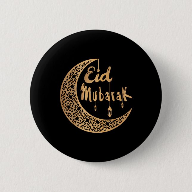Eid Mubarak Kareem islamisches Fasten Kinder Fraue Button (Vorderseite)