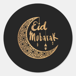 Eid Mubarak Kareem islamisches Fasten Kinder Fraue Runder Aufkleber