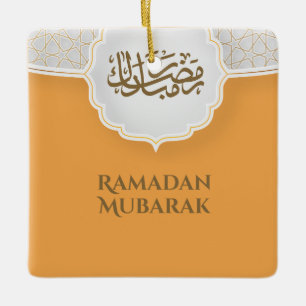 Eid Mubarak Karte mit Masjid Keramikornament