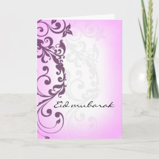Eid Mubarak - lila Grußkarte Karte