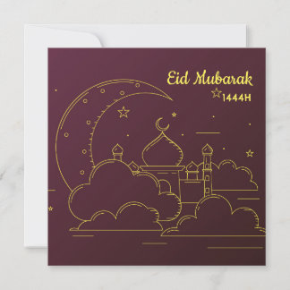 Eid Mubarak Line Art Feiertagskarte