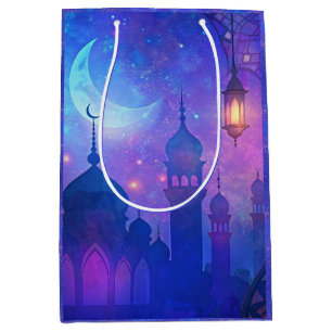 Eid Mubarak Magische Arabische Nächte Halbmond Bla Mittlere Geschenktüte