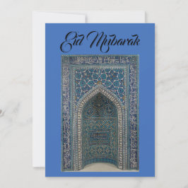 Eid Mubarak mihrab Karte Indigoblau Hintergrund