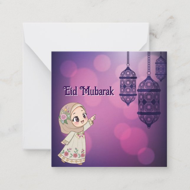 Eid Mubarak Mitteilungskarte (Vorderseite)