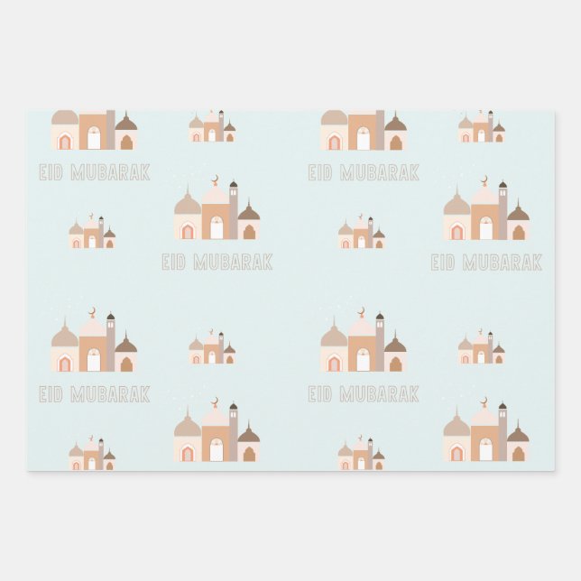 Eid Mubarak Modern Wrapping Paper Set 3 Geschenkpapier Set (Vorderseite 3)