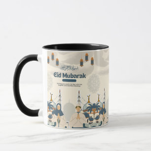 Eid Mubarak-Moschee-Laternen-Illustrationskunst Tasse
