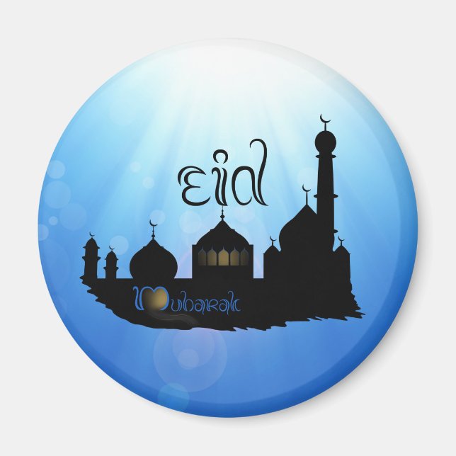 Eid Mubarak Moschee mit Typografie Magnet (Vorne)
