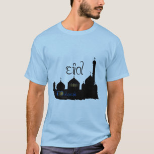 Eid Mubarak Moschee Silhouette - T - Shirt der Män