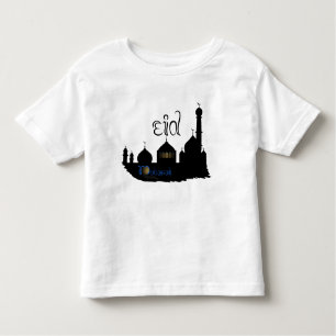 Eid Mubarak Moscheen-Silhouette - der T - Shirt