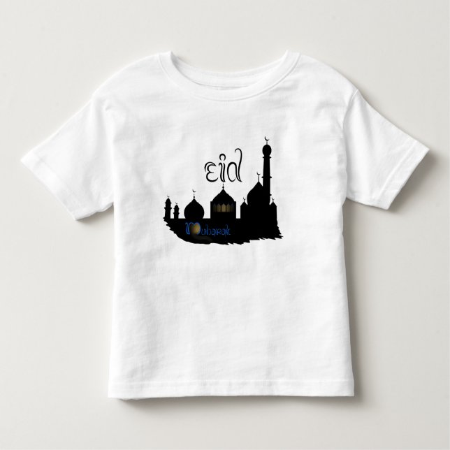Eid Mubarak Moscheen-Silhouette - der T - Shirt (Vorderseite)