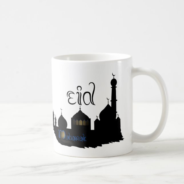 Eid Mubarak Moscheen-Silhouette - Tasse (Rechts)
