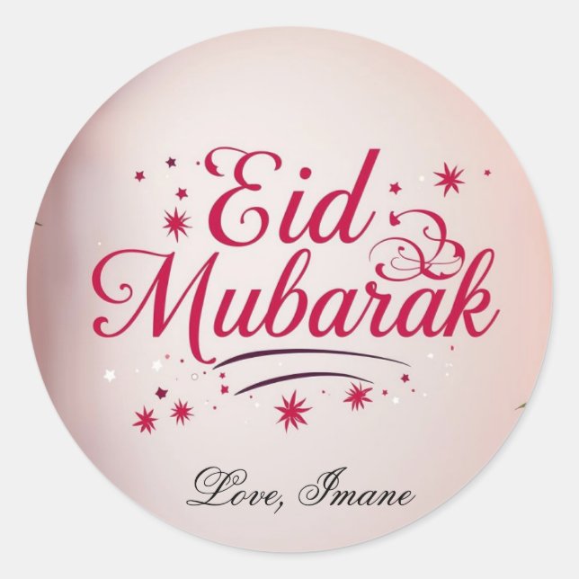 Eid Mubarak Muslim Classic-Rundsticker Runder Aufkleber (Vorderseite)