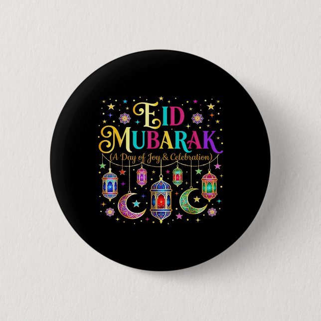 Eid Mubarak Muslimisches Feierkostüm für Eid Al Button (Vorderseite)