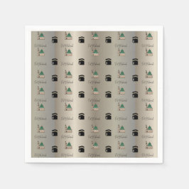 Eid Mubarak Napkins – Gold Kaaba & Masjid Nabawi Serviette