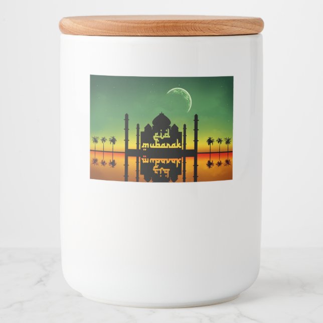 Eid Mubarak Night Reflection Lebensmitteletikett (Vorderseite)