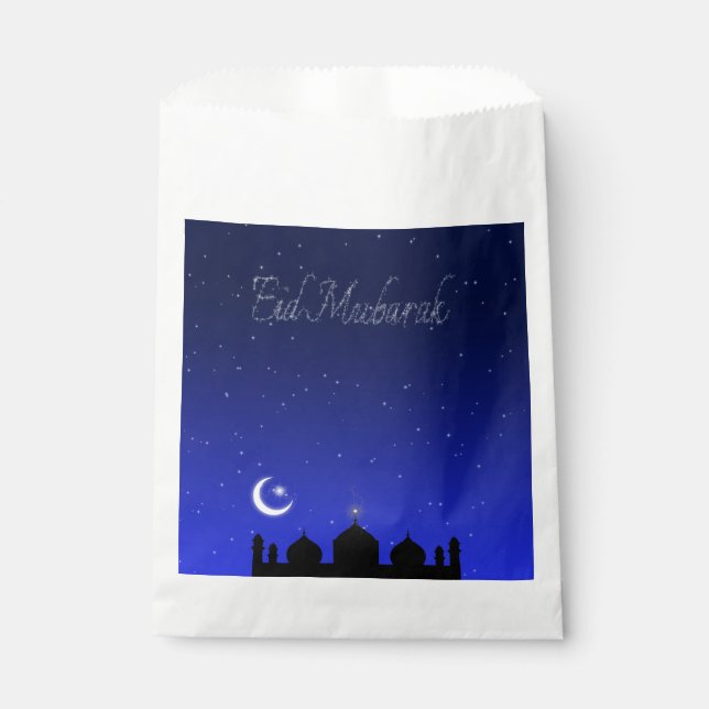 Eid Mubarak Night Stars Moschee Geschenktütchen (Vorderseite)