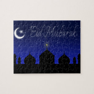 Eid Mubarak Night Stars Moschee Puzzle