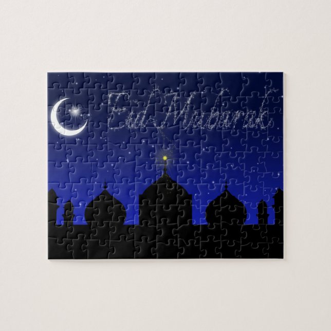 Eid Mubarak Night Stars Moschee Puzzle (Horizontal)