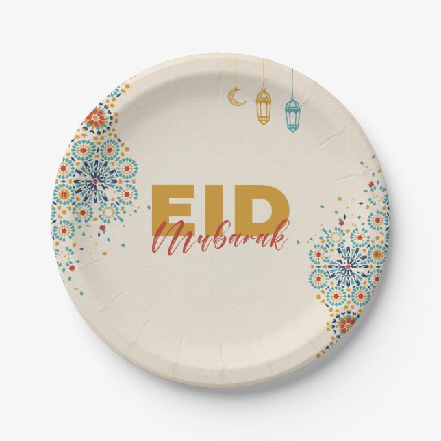 Eid Mubarak Pappteller (Vorderseite)