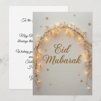 Eid mubarak Personalisierte Lichter Grußkarte Einladung