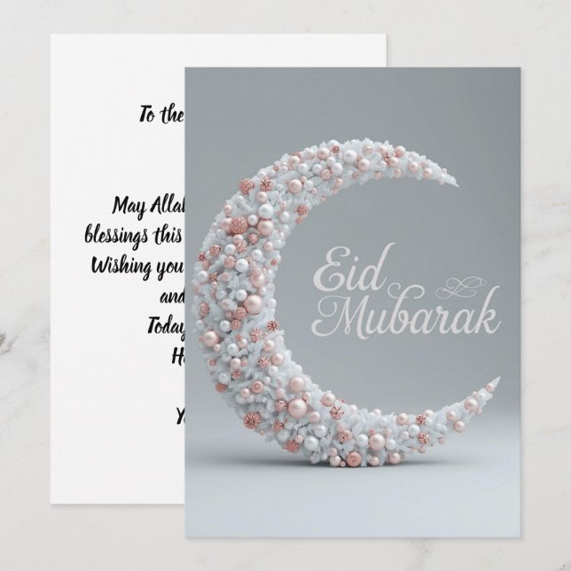 Eid mubarak Personalized Modern Card Einladung (Vorne/Hinten)