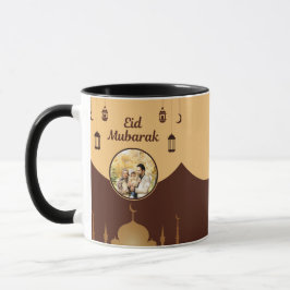 Eid Mubarak Photo Frame Mosque Skyline Art Tasse