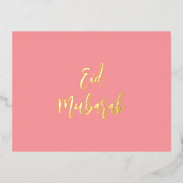 Eid Mubarak Pink Folien Feiertagspostkarte
