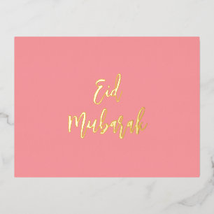 Eid Mubarak Pink Folien Feiertagspostkarte