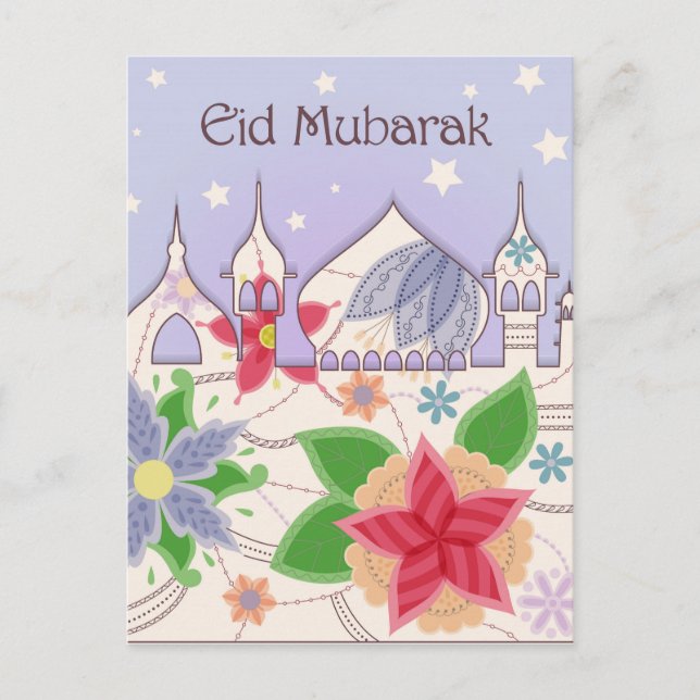 Eid Mubarak Postkarte vintage (Vorderseite)