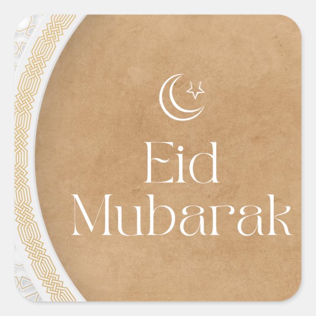 Eid Mubarak Quadratischer Aufkleber (Vorderseite)