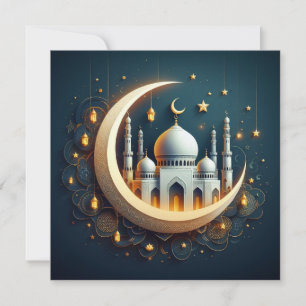 Eid Mubarak Ramadan anpassbarer Grußtext Feiertagskarte
