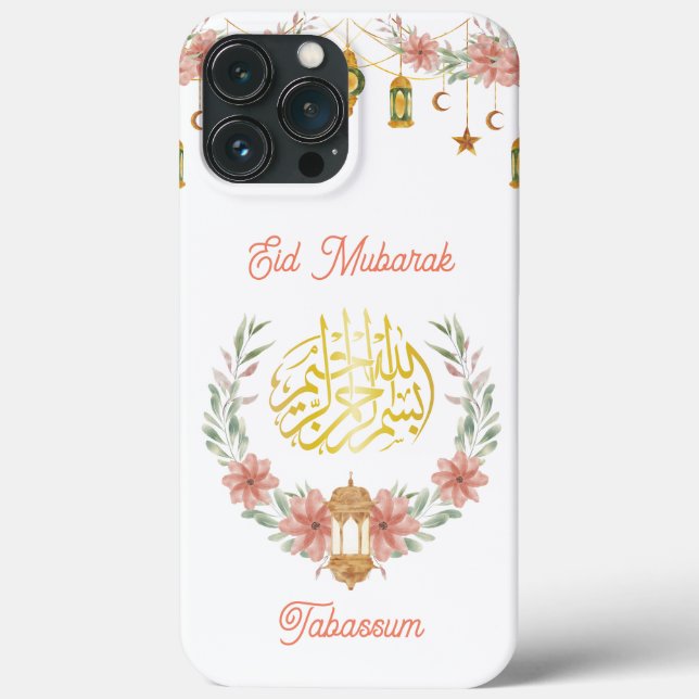 Eid Mubarak |Ramadan Golden Calligraphy Blume Case-Mate iPhone Hülle (Rückseite)