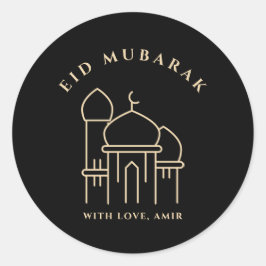 Eid Mubarak Ramadan Kareem Eid al Fitr Elegant Runder Aufkleber