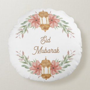 Eid Mubarak  Ramadan Mubarak Blume Wreath Lamp Rundes Kissen