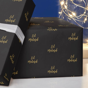 Eid Mubarak Royal Black Gold Geschenkpapier