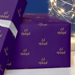 Eid Mubarak Royal Lila Gold Gift Geschenkpapier