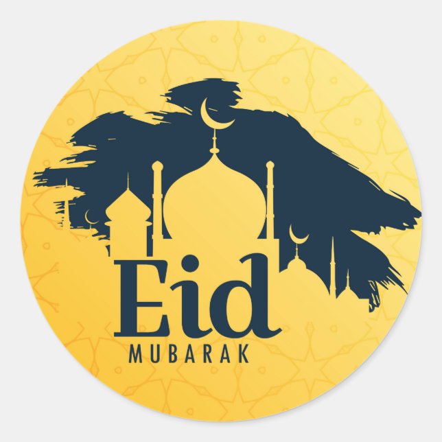 Eid Mubarak Runder Aufkleber (Vorderseite)