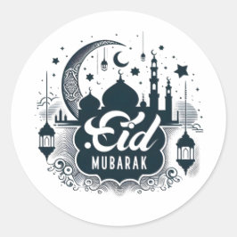 Eid Mubarak Runder Aufkleber