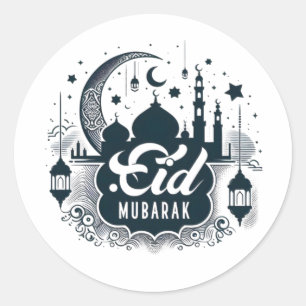 Eid Mubarak Runder Aufkleber