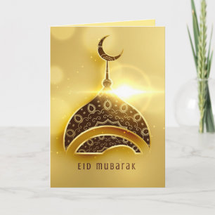 Eid Mubarak Schönes Brot und Golden Feiertagskarte