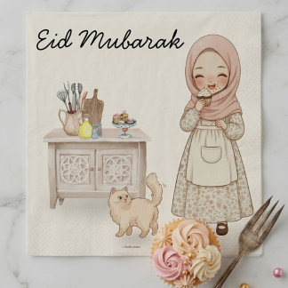Eid Mubarak Serviette Muslim Kinder
