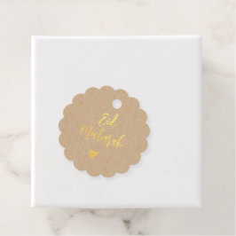 Eid Mubarak Simple Kraft Gold Foil Fevor Tags