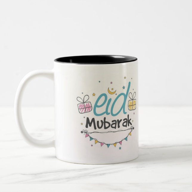 eid Mubarak-Tasse Zweifarbige Tasse (Links)
