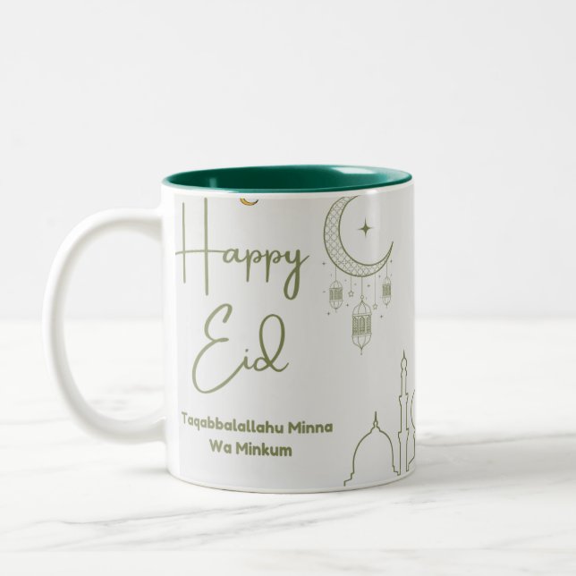 eid Mubarak-Tasse Zweifarbige Tasse (Links)