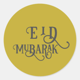 Eid Mubarak Vintag Gold Color Schlicht Runder Aufkleber