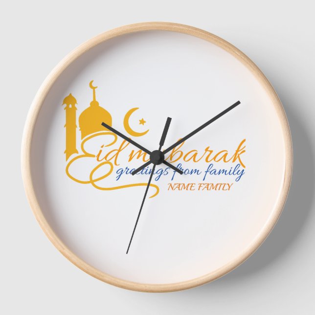 Eid Mubarak Wall Clock Uhr (Vorderseite)